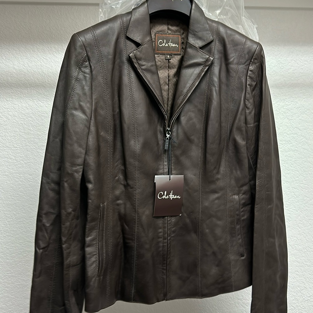 Cole Hann Zip up Leather Jacket